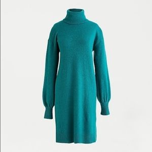 J Crew Turtleneck supersoft wool teal Dress M